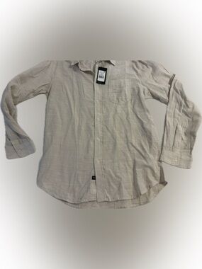Rails Wyatt White NWT Large Button-Down Linen-Blend Casual Shirt
